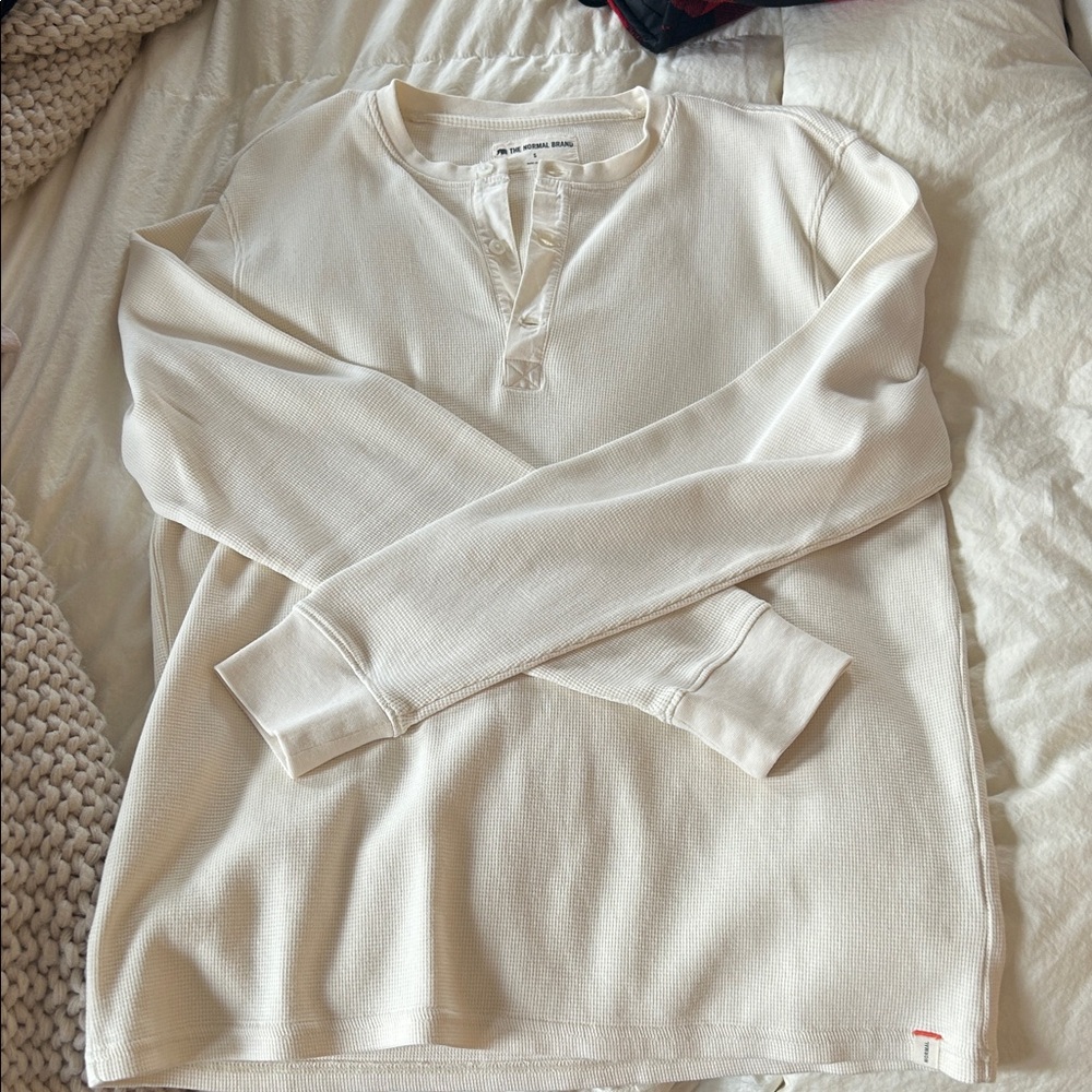 The Normal Brand Cream Long Sleeve Henley